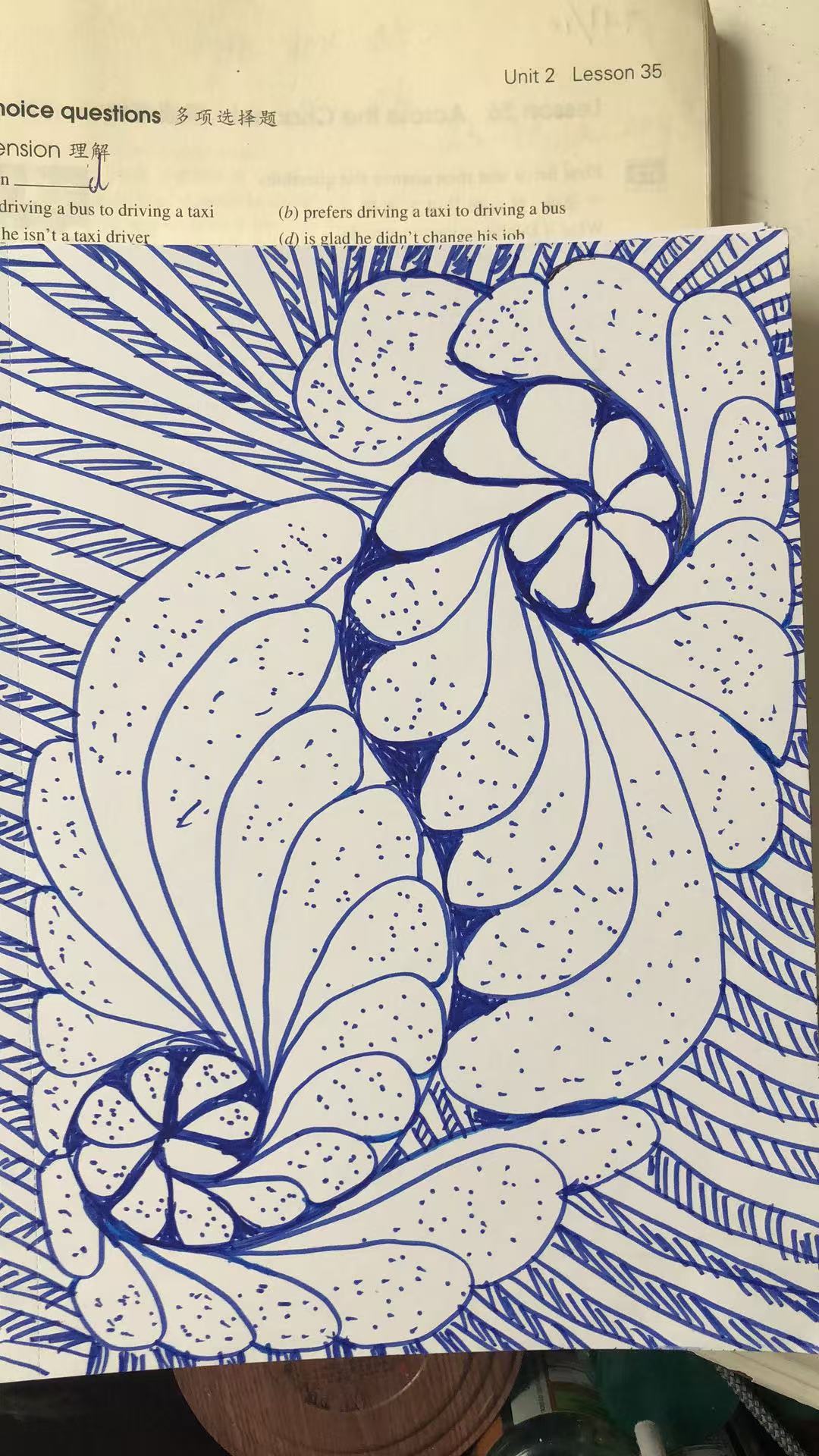 Textile pattern design by Line art drawing